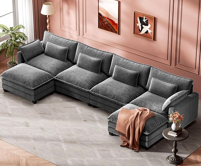 Marsail Modular Sectional Sofa 145.6" U-Shaped Modern Comfy Cloud Couch by Marsail
