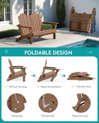 SERWALL 3 Pieces Patio Adirondack Bench Set, 2 Folding Adirondack Bench & 1 - Image 4