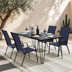 JEAREY Patio Dining Chairs Set of 4, Outdoor Stackable Dining Furniture Set - Image 2