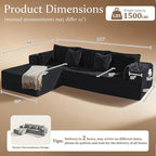 108" Oversized Cloud Sectional Couch, Comfort L Shaped Boneless Couch - Image 2
