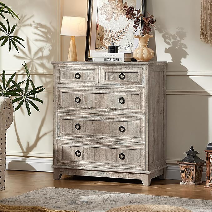 Joaxswe Farmhouse 5 Drawer Dresser by Joaxswe