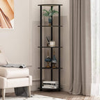 Furinno TURN-N-TUBE Corner Shelf Set of 2, 5-Tier Corner Bookshelf, Open - Image 2