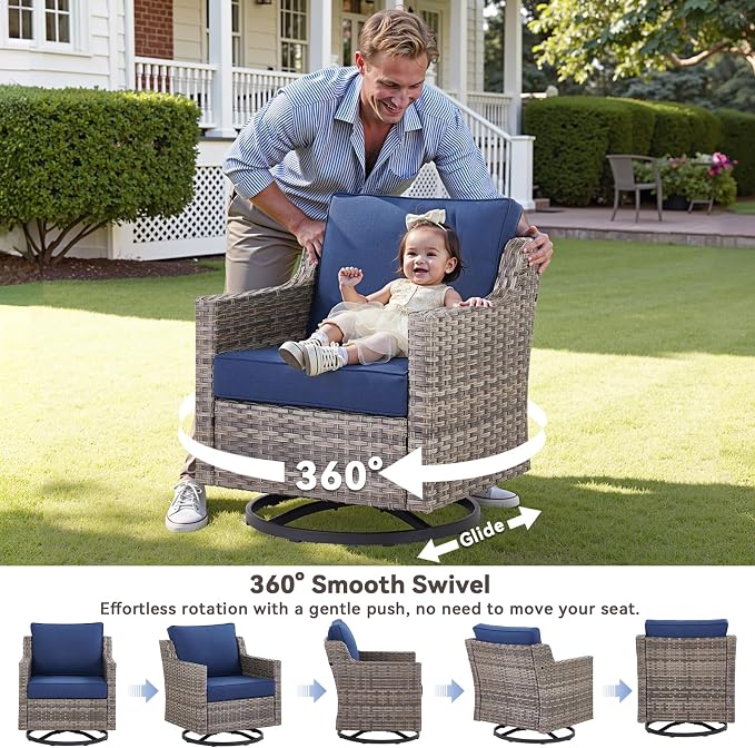 12 Piece Patio Furniture Set-High Back Outdoor Furniture Set Sectional Sofa - Image 2