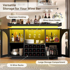 Wine Bar Cabinet with Power Outlet & LED Light, Coffee Bar Cabinet - Image 6