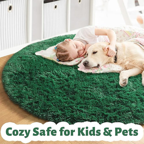 Amdrebio Dark Green Round Rug 6Ft - Image 2