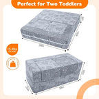 MeMoreCool Kids Sofa Couch, Glow-in-the-Dark Plush Cover, Convertible Foam - Image 3