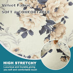 KRFOONN Velvet Wing Chair Slipcovers 2 Piece Stretch Printed Wingback Chair - Image 2