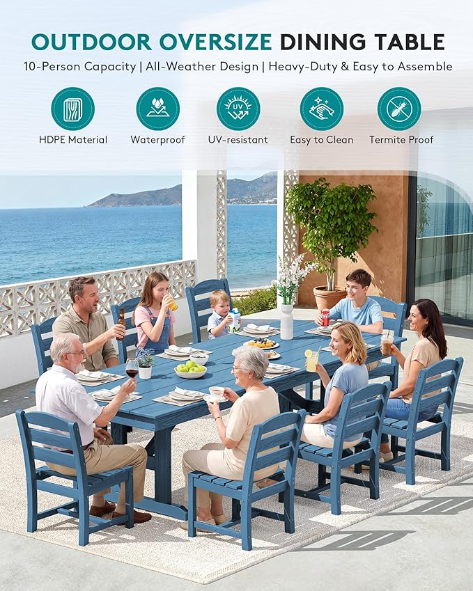 SERWALL 9 Piece Outdoor Dining Set - Image 6