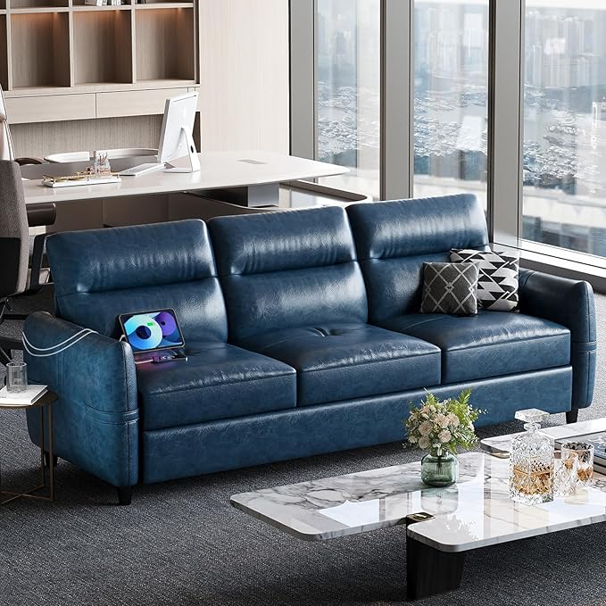 STHOUYN 85” Faux Leather Couch by STHOUYN