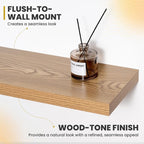 Acovy 55 Inch Floating Shelves, 9.3" Deep Floating Shelf Wall Mounted, Rustic - Image 5