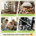 Huuger 4 Tier Bookshelf, L Shaped Corner Bookshelf - Image 5