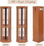 Corner Curio Cabinet, Light Bulb Inclued, Wine Bar China Cabinet - Image 9