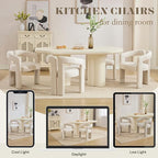 Hyfirm Upholstered Linen Barrel Dining Chairs Set of 4, Modern Accent Kitchen - Image 4