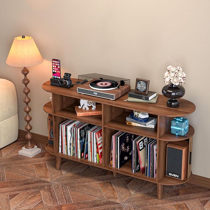 LUVIOHOME Large Round Record Player Stand - Image 5