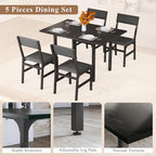 HUAHUU Dining Table Set for 4, Extendable Kitchen Table Cushion Chairs Set of 4 - Image 7