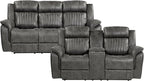 Lexicon Recliner Living Room Set, Home Theater Seating, Manual Polished - Image 3