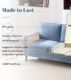 Kingfun Living Room Furniture Sets, 3 Seater Couch and Armchair, Mid Century - Image 3
