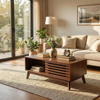 Lift Top Coffee Table with Storage 35 in, Mid Century Modern Living Room Table - Image 2