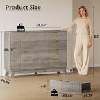 BORNOON Fluted 8 Drawer Tall Dresser, 47.2" Wide Modern Boho Chest of Drawers - Image 2