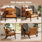 ELUCHANG Mid-Century Modern Chair, Upholstered Accent Chair Reading Arm Chair - Image 6