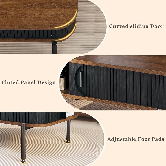 Coffee Table, 39.4" Mid Century Modern Coffee Tables - Image 5