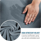 H.VERSAILTEX Velvet 4 Piece High Stretch Sofa Slipcover Cover Furniture - Image 5
