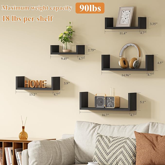 SRIWATANA Floating Shelves for Wall, Wall Shelves for Bathroom, Living Room - Image 6
