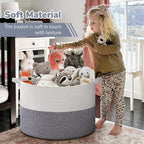 INDRESSME 115L Extra Large Cotton Rope Basket, Blanket Basket - Image 6
