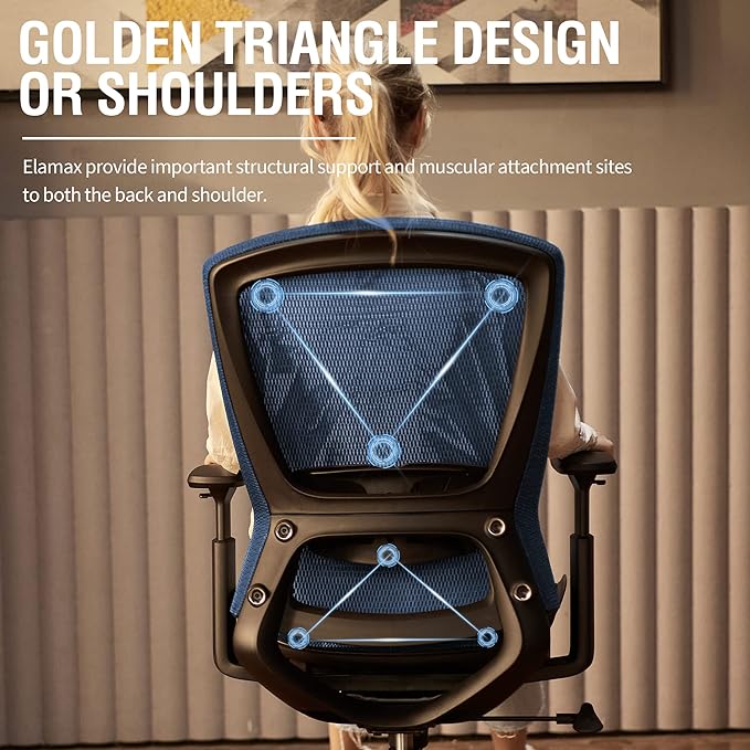 ELABEST Mesh Office Chair, Ergonomic Computer Desk Chair, Sturdy Task Chair- - Image 4