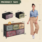 WLIVE Dresser for Bedroom with 5 Drawers, Wide Chest of Drawers, Fabric Dresser - Image 3