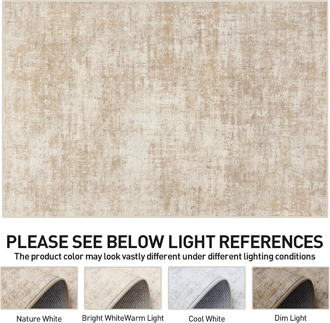 5x7 Area Rugs Washable Rug: Modern Abstract Living Room Rug Soft Anti-Skid Thin - Image 8