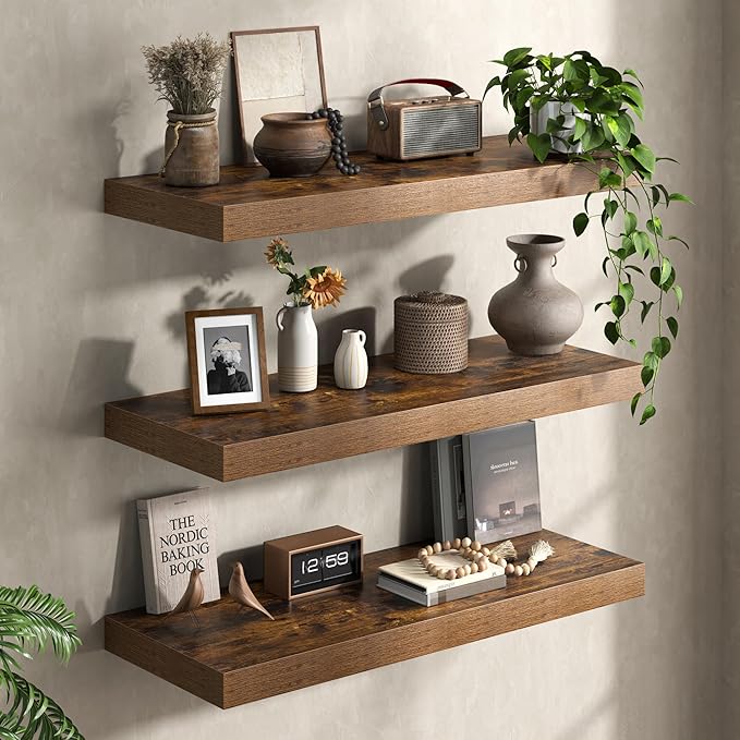 40Inch Floating Shelves for Wall, 12 Inch Deep Shelves for Bedroom, Bathroom - Image 8