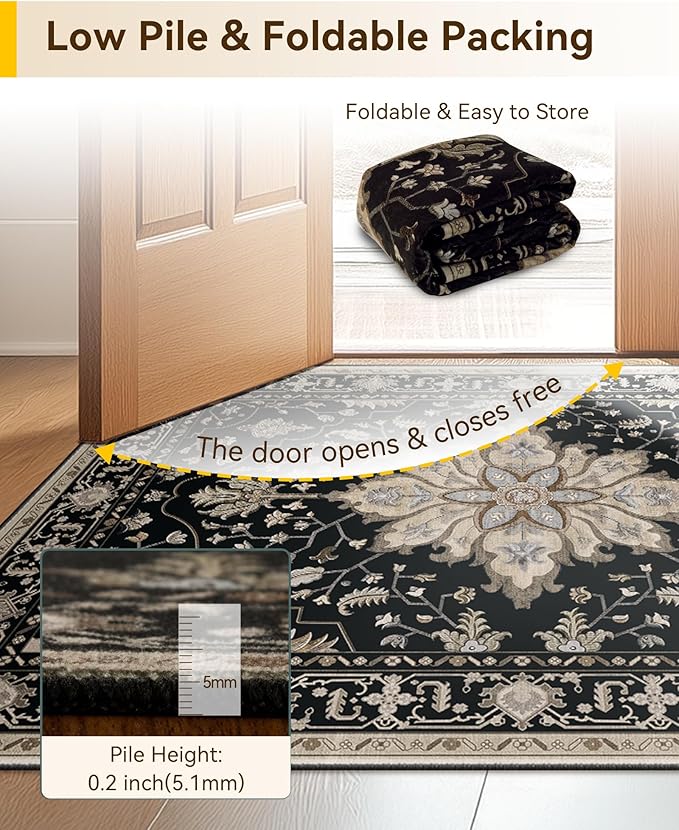 RELEANY Area Rugs 2'x9' Runner Rug Non Slip Washable - Image 5