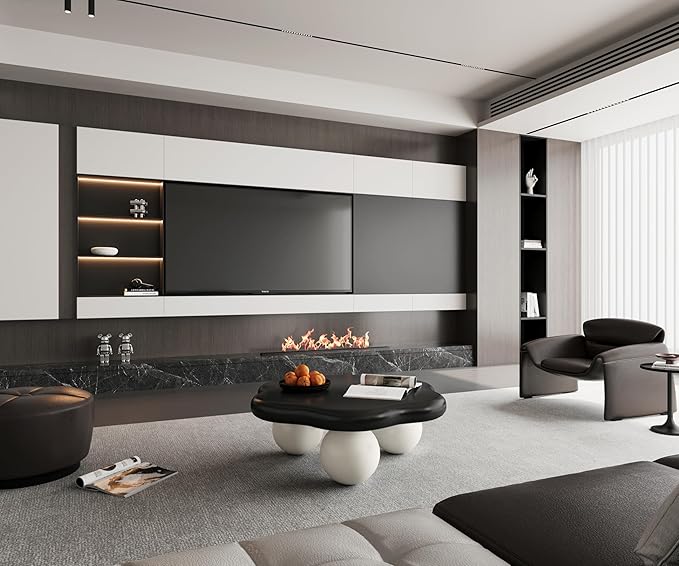 35" Cloud Coffee Table with 3 Ball Legs, Modern Minimalist Petal Center Table - Image 9