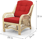 Malibu Lounge Living Accent Armchair Natural Rattan Wicker Handmade Design - Image 2