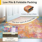 RELEANY Washable Area Rugs 4'x6' Non-Slip Modern Abstract Soft - Image 9