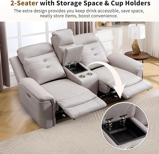 ANJ Oversized Power Reclining Loveseat Sofa Set of 2 - Image 5