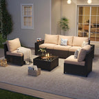 Aoxun Patio Furniture Set, Widen Armrests Wicker Outdoor Sectional - Image 2