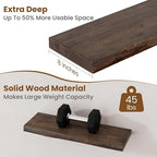 Floating Shelves for Wall Decor, Rustic Solid Elm Wood Live Edge Floating - Image 5