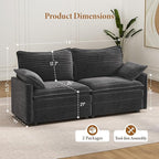 Vesgantti 74" Cloud Couch for Living Room, 2 Seaters Deep Seat Sectional - Image 2