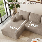 95" Cloud Sectional Couch with L-Shape Chaise, Modular Comfy Sofa Chaise Longue - Image 5
