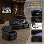 3-Piece Leather Power Recliner Sofa Set - Image 4