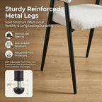 HNY Modern Dining Room Arm Chairs Set of 6, Faux Sherpa Boucle Upholstered - Image 5