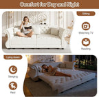 97.6" Oversized Pull Out Sofa Bed, Chesterfield Velvet Sleeper Sofa Couch - Image 3
