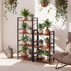 Tangkula 3-Tier Industrial Bookshelf, 16.5" Width Wooden Open Bookcase - Image 4