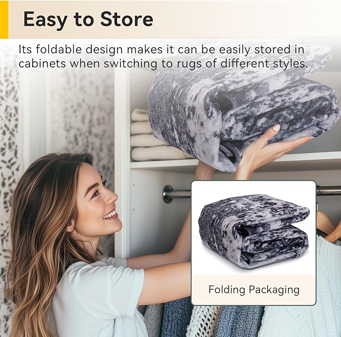 RELEANY Washable Area Rugs Square 10ft Non-Slip Modern Abstract Soft - Image 5