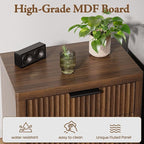 Night Stand with 3 Drawers, Fluted Bed Side End Table with Metal Handle - Image 6