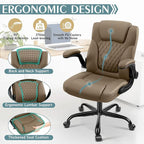 Leather Office Chair, PU Home Computer Desk Chairs - Image 6