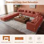 MONVANE Modular Sectional Sofa, Oversized 12 Seat Convertible U Shaped Couch - Image 3
