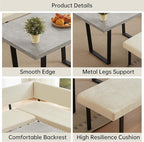 HIPIHOM 3-Piece Corner Dining Table Set - Image 5